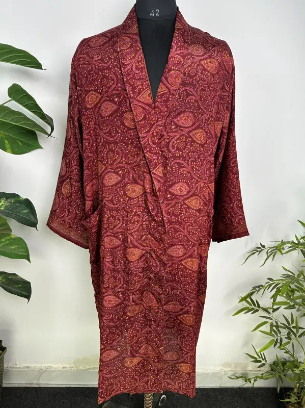 Silky Soft Mens Kimono Robe | Masculine Elegant Classic Sustainable Vintage House Robe gift, Timeless Comfy Lounge Beach Cover Up, Nightwear