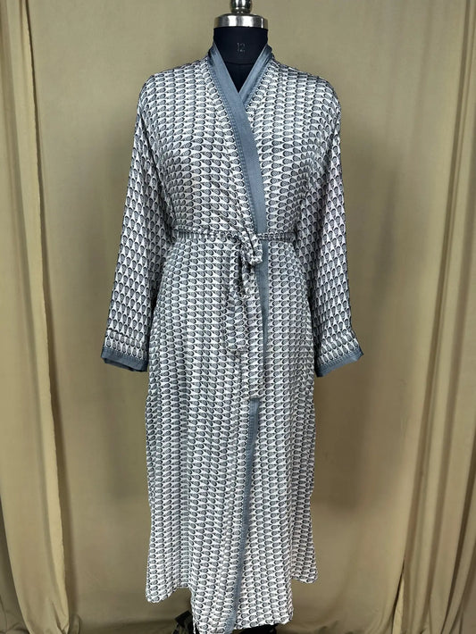 Recycle Silk Sari Women Kimono | Boho Chic Robe House, Beach Cover Up Vintage Bridesmaid Lounge Dressing Gown l Resort Wear Gypsy Nightwear