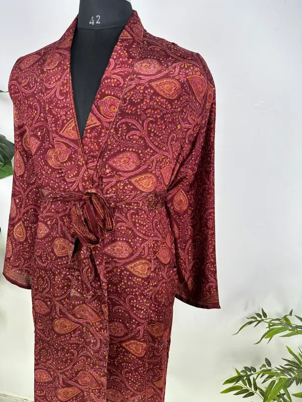 Silky Soft Mens Kimono Robe | Masculine Elegant Classic Sustainable Vintage House Robe gift, Timeless Comfy Lounge Beach Cover Up, Nightwear