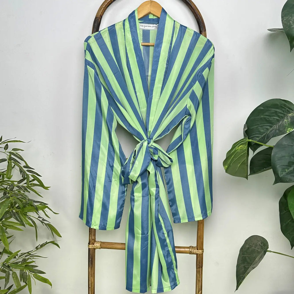 Silky Soft Mens Short Kimono Robe Clothing, Lightweight Boho Bathrobe, Spa Dressing Gown, Beach Cover Up, Loungewear Houserobe, Gift for Him