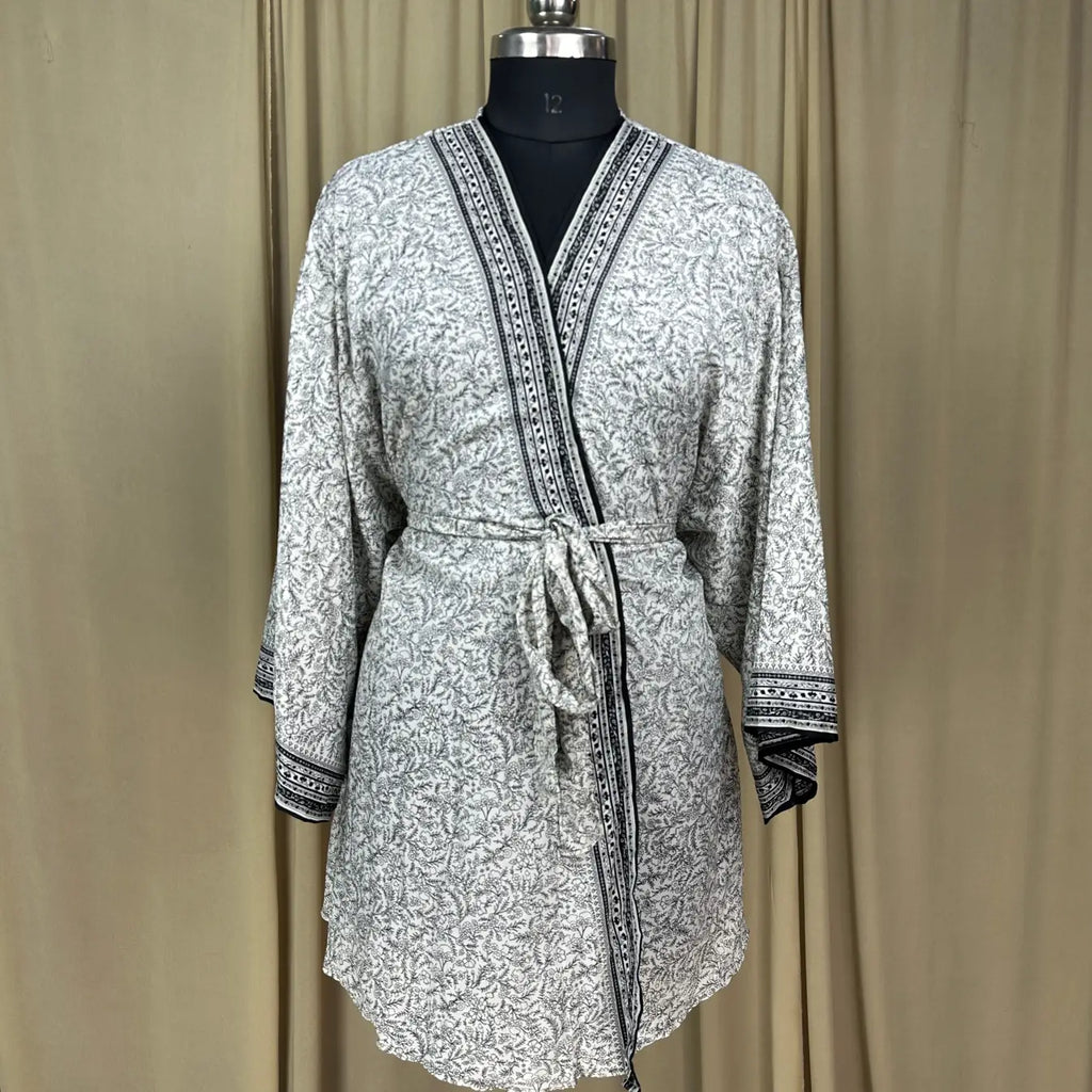 Vintage Silk Kimono Robe in floral