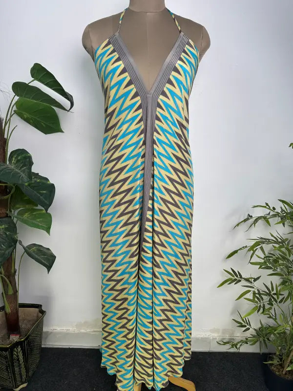 Women's Clothing Boho Maxi Dress | Halter Neck Dress, Silky Soft Breathable Flowy Festival Dress, Beach Cover Up, Anniversary Gift for Her