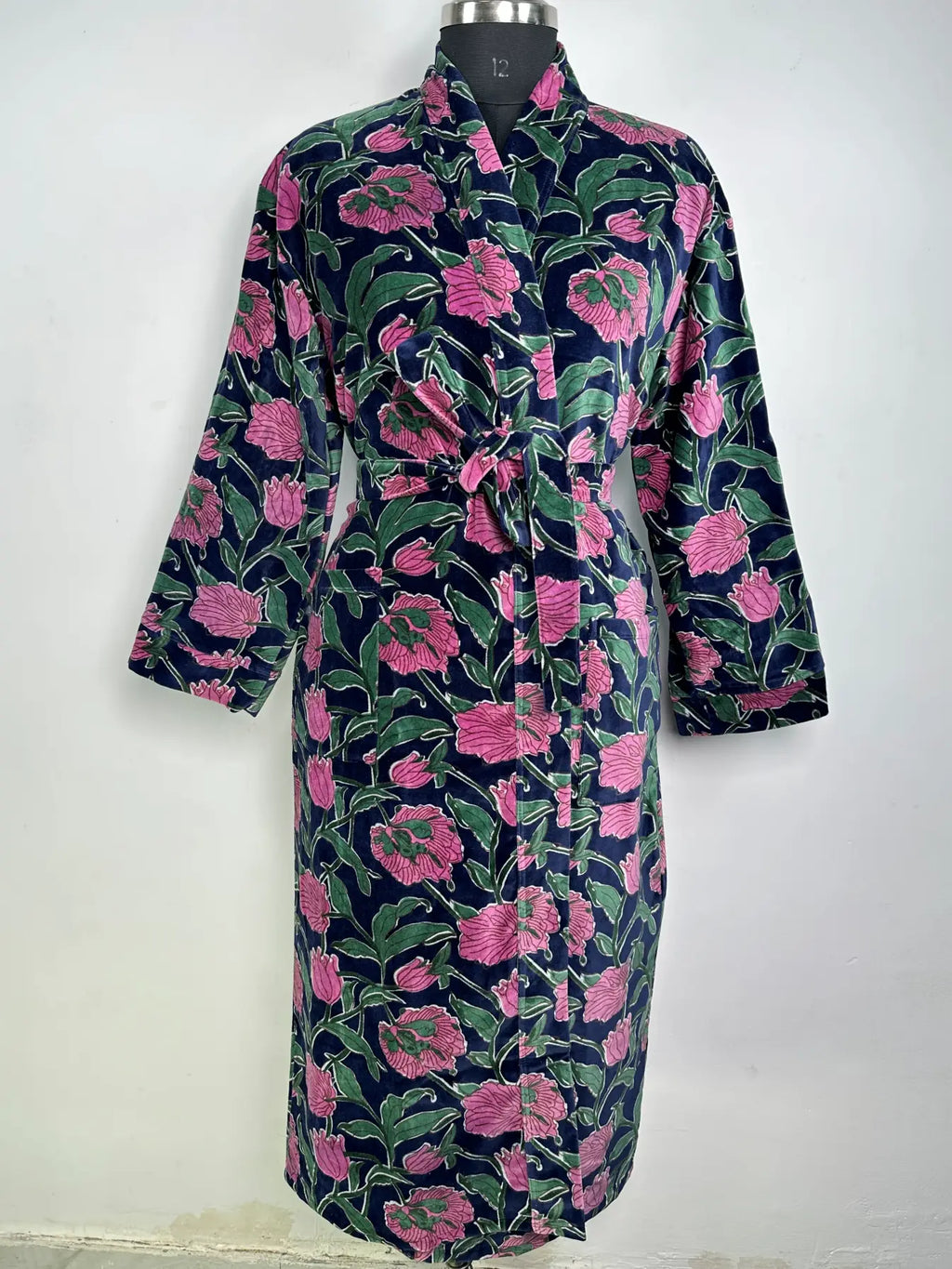 Velvet Reversible Women Kimono | Boho Dressing Gown With Lining, Womens Clothing, Bridal Robe, Spa Gift For Her, Smoking Jacket For Him