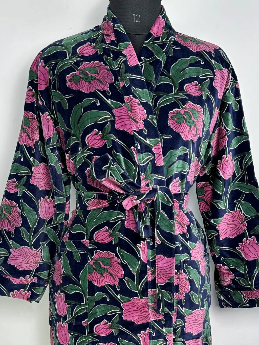 Velvet Reversible Women Kimono | Boho Dressing Gown With Lining, Womens Clothing, Bridal Robe, Spa Gift For Her, Smoking Jacket For Him