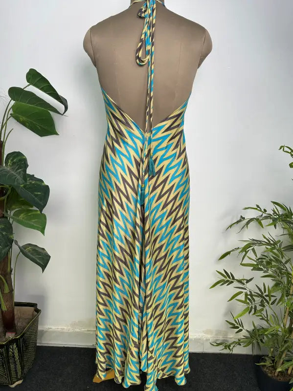 Women's Clothing Boho Maxi Dress | Halter Neck Dress, Silky Soft Breathable Flowy Festival Dress, Beach Cover Up, Anniversary Gift for Her