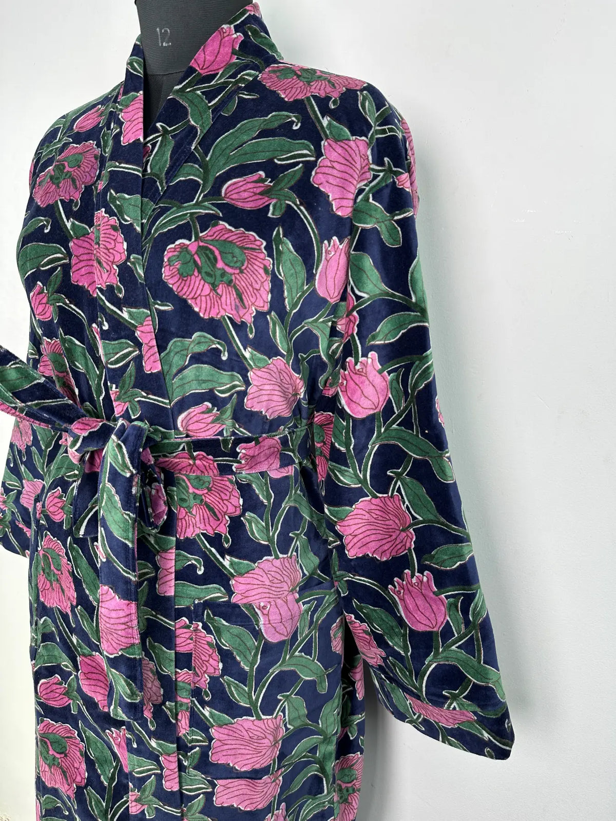 Velvet Reversible Women Kimono | Boho Dressing Gown With Lining, Womens Clothing, Bridal Robe, Spa Gift For Her, Smoking Jacket For Him