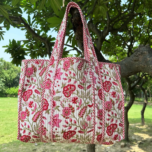 Personalised Tote Bag | Cotton Quilted Weekender Bag Strap, Bridesmaid Proposal Shoulder Bag, Bridesmaid Gift For Her, Travel Accessories