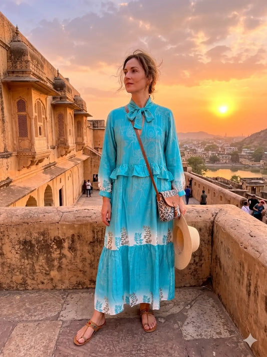 Recycled Silk Sari Summer Dress – Boho Halter Midaxi Dress, Flowy Festival & Ibiza Holiday Dress, Lightweight Hippie Chic Style Gift for Her