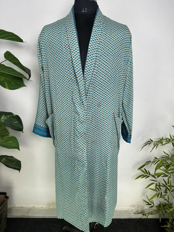 Silky Soft Mens Kimono Robe | Masculine Elegant Classic Sustainable Vintage House Robe gift, Timeless Comfy Lounge Beach Cover Up, Nightwear