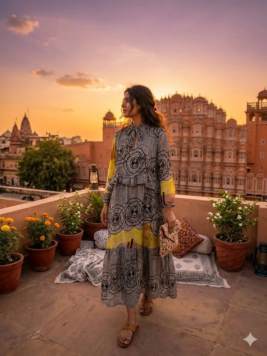 Recycled Silk Sari Summer Dress – Boho Halter Midaxi Dress, Flowy Festival & Ibiza Holiday Dress, Lightweight Hippie Chic Style Gift for Her