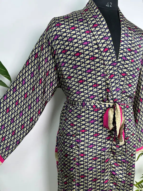 Silky Soft Mens Kimono Robe | Masculine Elegant Classic Sustainable Vintage House Robe gift, Timeless Comfy Lounge Beach Cover Up, Nightwear