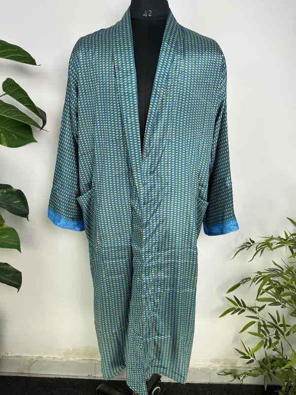 Silky Soft Mens Kimono Robe | Masculine Elegant Classic Sustainable Vintage House Robe gift, Timeless Comfy Lounge Beach Cover Up, Nightwear
