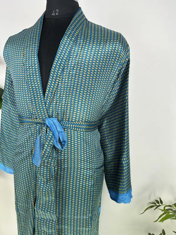 Silky Soft Mens Kimono Robe | Masculine Elegant Classic Sustainable Vintage House Robe gift, Timeless Comfy Lounge Beach Cover Up, Nightwear