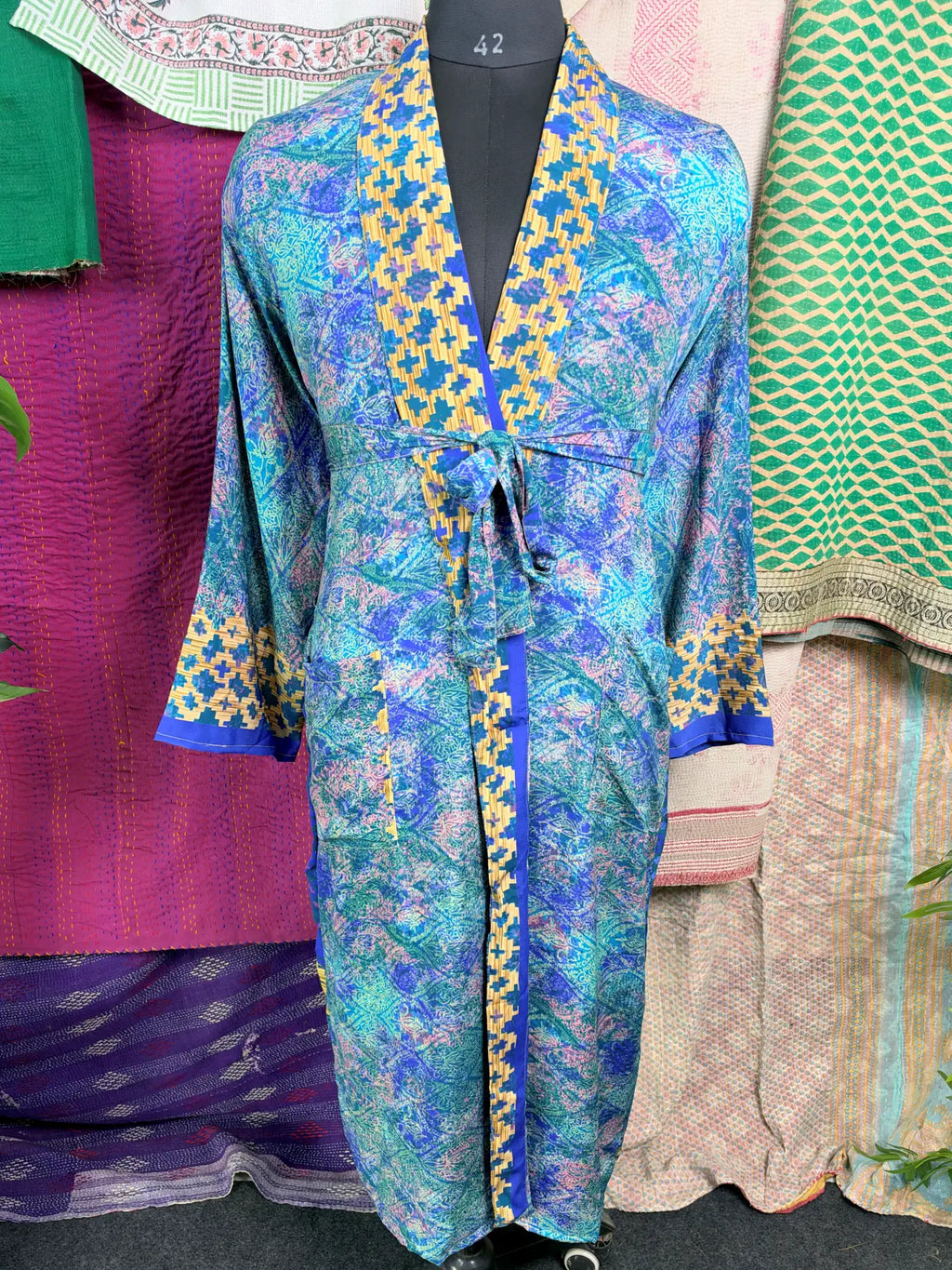 Silky Soft Mens Kimono Robe | Masculine Elegant Classic Sustainable Vintage House Robe gift, Timeless Comfy Lounge Beach Cover Up, Nightwear