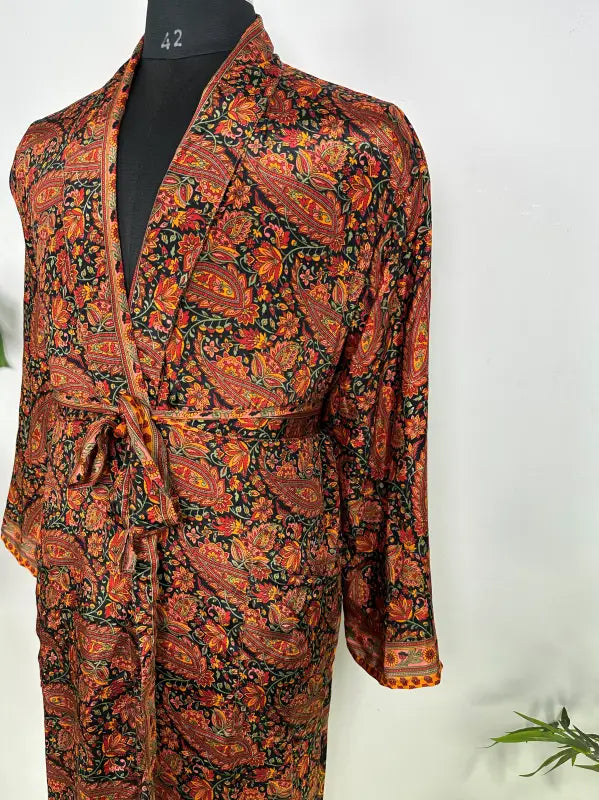 Silky Soft Mens Kimono Robe | Masculine Elegant Classic Sustainable Vintage House Robe gift, Timeless Comfy Lounge Beach Cover Up, Nightwear