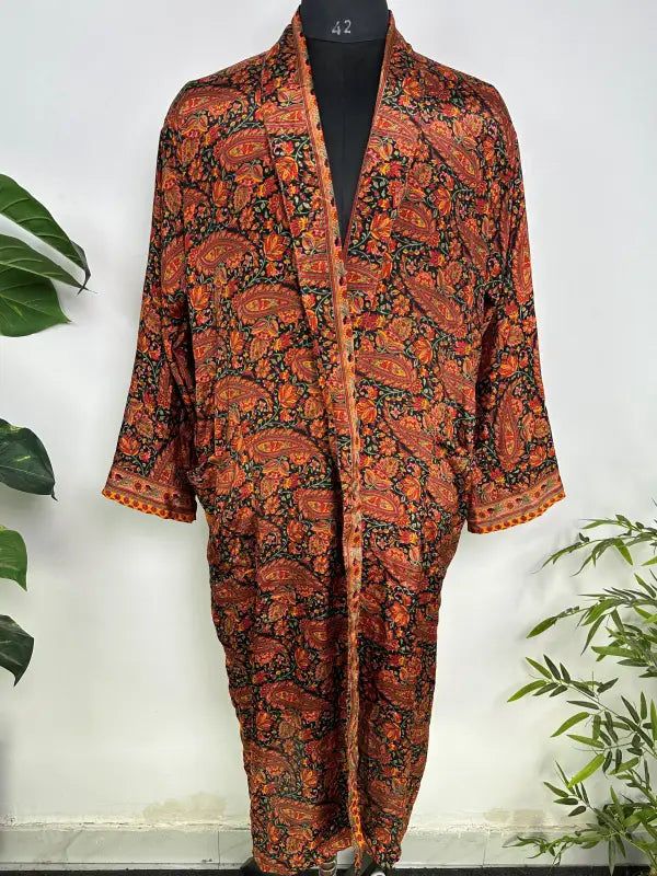 Silky Soft Mens Kimono Robe | Masculine Elegant Classic Sustainable Vintage House Robe gift, Timeless Comfy Lounge Beach Cover Up, Nightwear