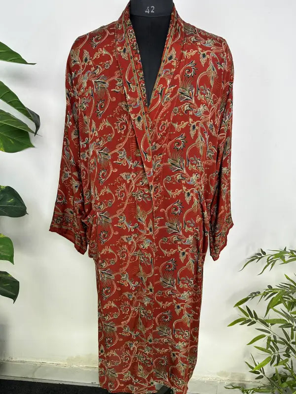 Silky Soft Mens Kimono Robe | Masculine Elegant Classic Sustainable Vintage House Robe gift, Timeless Comfy Lounge Beach Cover Up, Nightwear