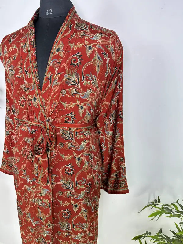 Silky Soft Mens Kimono Robe | Masculine Elegant Classic Sustainable Vintage House Robe gift, Timeless Comfy Lounge Beach Cover Up, Nightwear