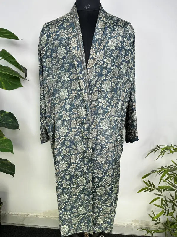 Silky Soft Mens Kimono Robe | Masculine Elegant Classic Sustainable Vintage House Robe gift, Timeless Comfy Lounge Beach Cover Up, Nightwear