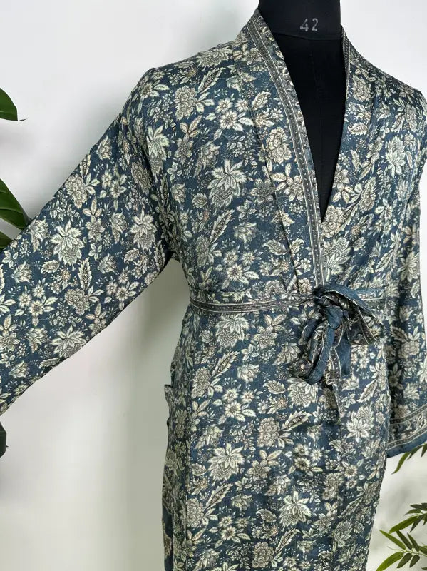 Silky Soft Mens Kimono Robe | Masculine Elegant Classic Sustainable Vintage House Robe gift, Timeless Comfy Lounge Beach Cover Up, Nightwear