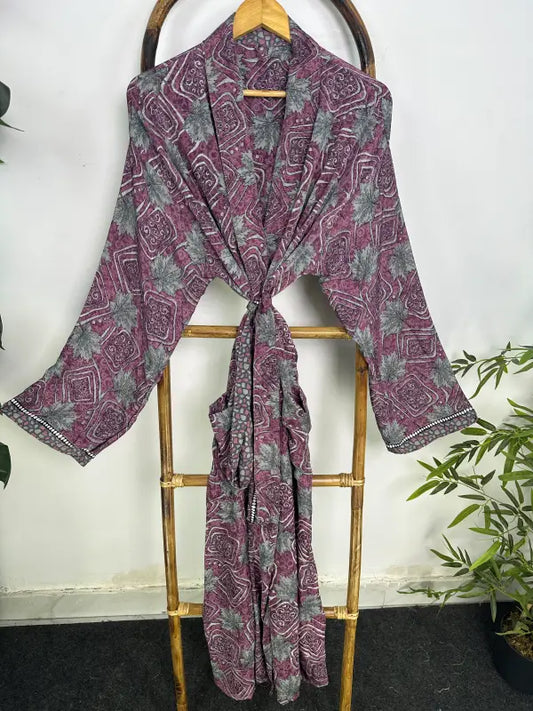 Silky Soft Mens Kimono Robe | Masculine Elegant Classic Sustainable Vintage House Robe gift, Timeless Comfy Lounge Beach Cover Up, Nightwear