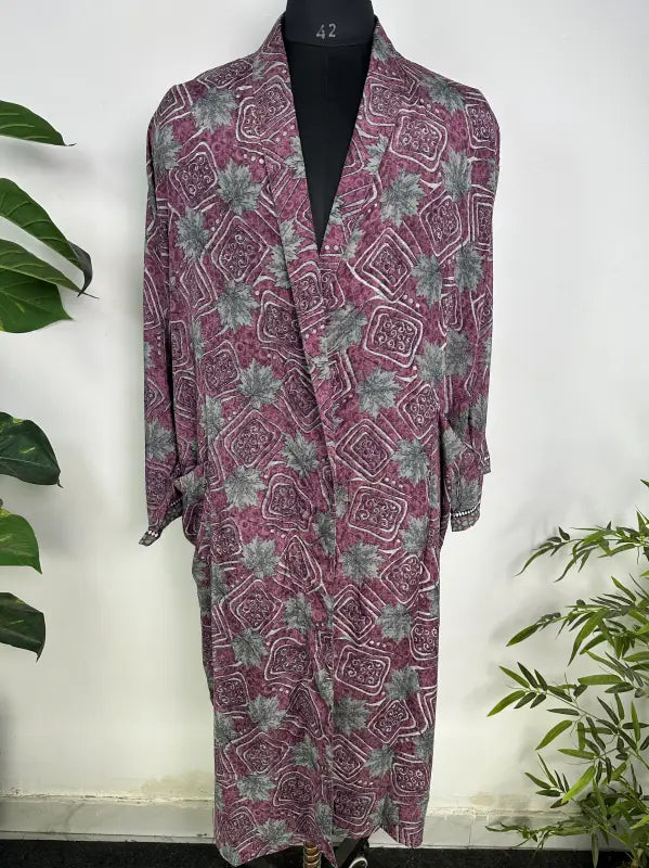 Silky Soft Mens Kimono Robe | Masculine Elegant Classic Sustainable Vintage House Robe gift, Timeless Comfy Lounge Beach Cover Up, Nightwear