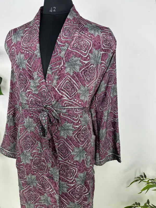 Silky Soft Mens Kimono Robe | Masculine Elegant Classic Sustainable Vintage House Robe gift, Timeless Comfy Lounge Beach Cover Up, Nightwear