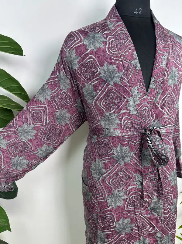 Silky Soft Mens Kimono Robe | Masculine Elegant Classic Sustainable Vintage House Robe gift, Timeless Comfy Lounge Beach Cover Up, Nightwear