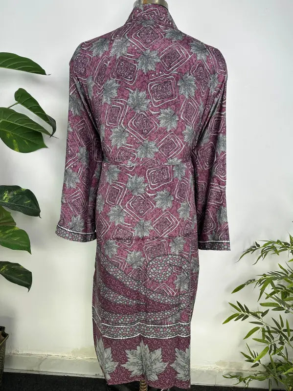 Silky Soft Mens Kimono Robe | Masculine Elegant Classic Sustainable Vintage House Robe gift, Timeless Comfy Lounge Beach Cover Up, Nightwear