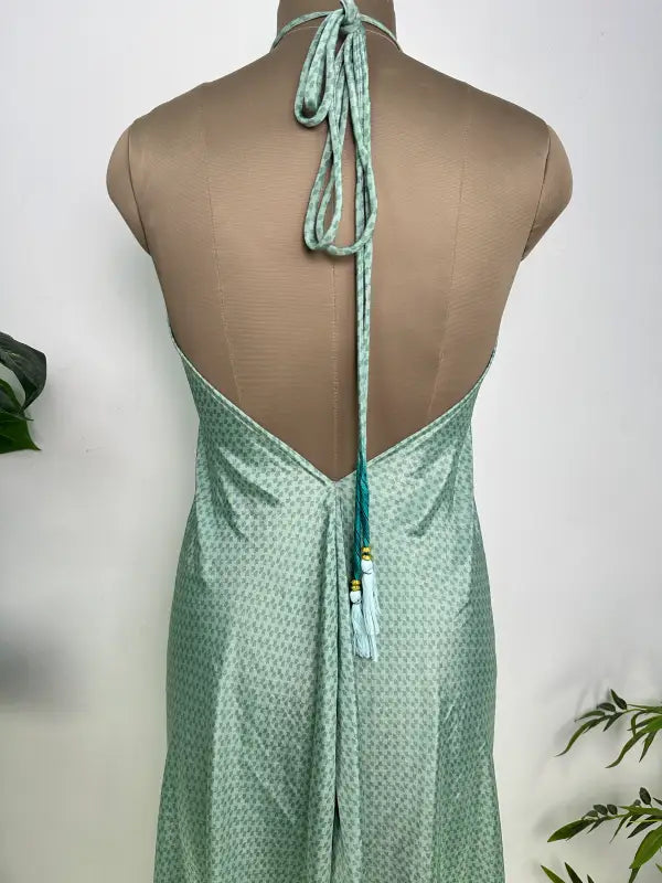 Womens Clothing Maxi Halter Neck Dress | Soft Breathable Recycle Silky, Flowy Boho Festival Dress for Beach Cover up, Anniversary Gift For Her