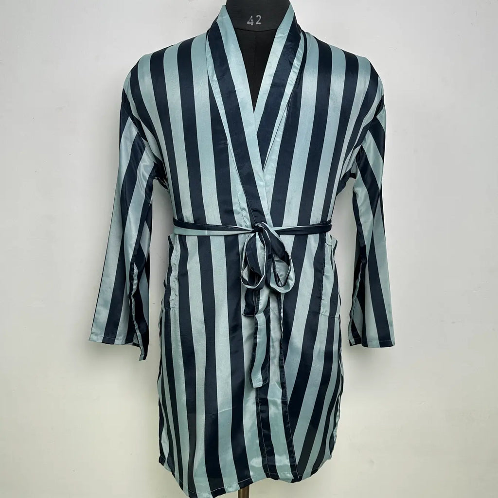 Silky Soft Mens Short Kimono Robe Clothing, Lightweight Boho Bathrobe, Spa Dressing Gown, Beach Cover Up, Loungewear Houserobe, Gift for Him