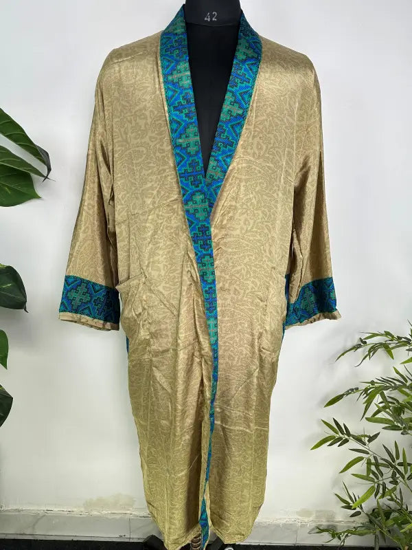 Silky Soft Mens Kimono Robe | Masculine Elegant Classic Sustainable Vintage House Robe gift, Timeless Comfy Lounge Beach Cover Up, Nightwear