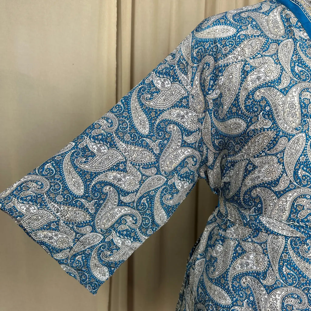Vintage Silk Kimono Robe in paisley
