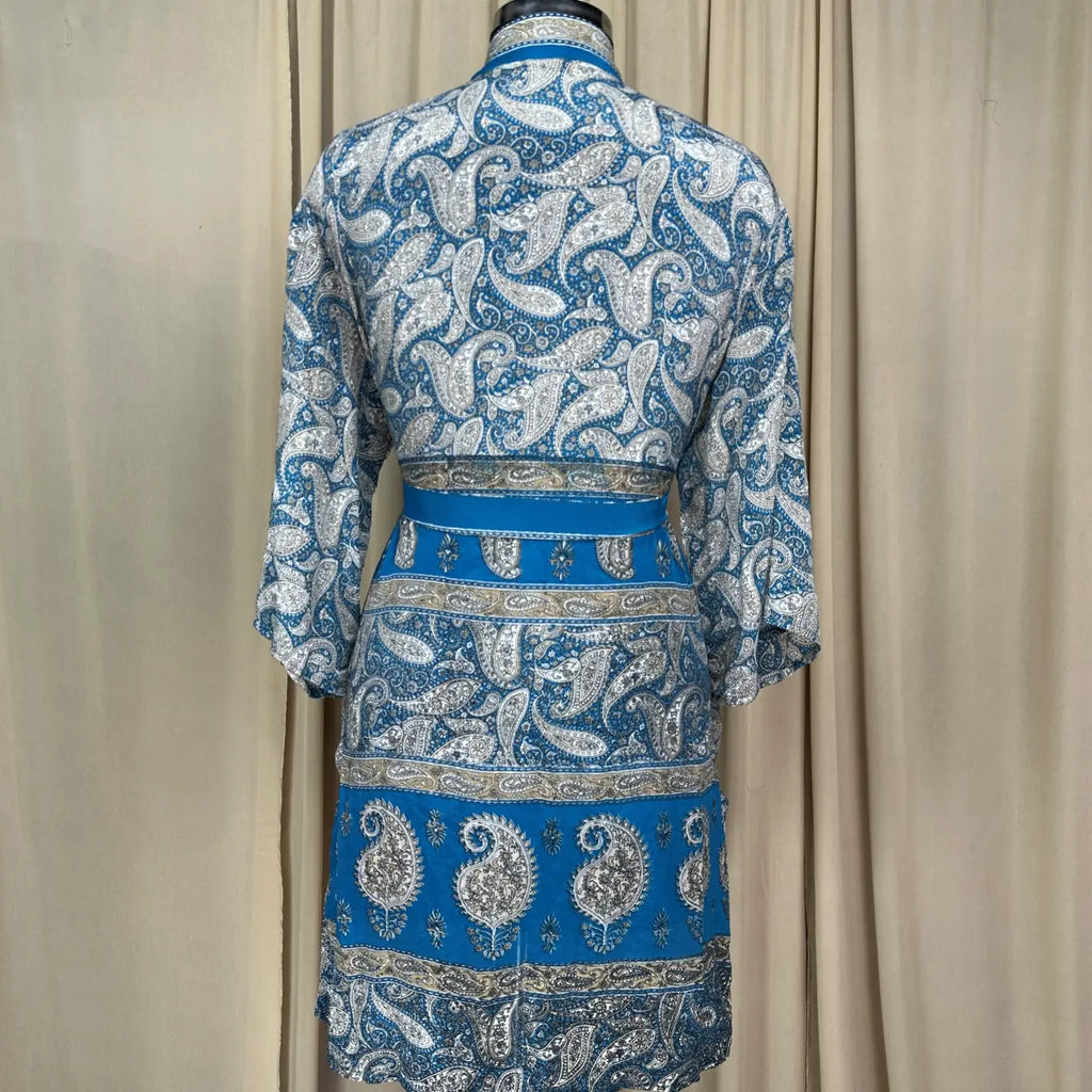 Vintage Silk Kimono Robe in paisley