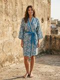 Vintage Silk Kimono Robe in paisley