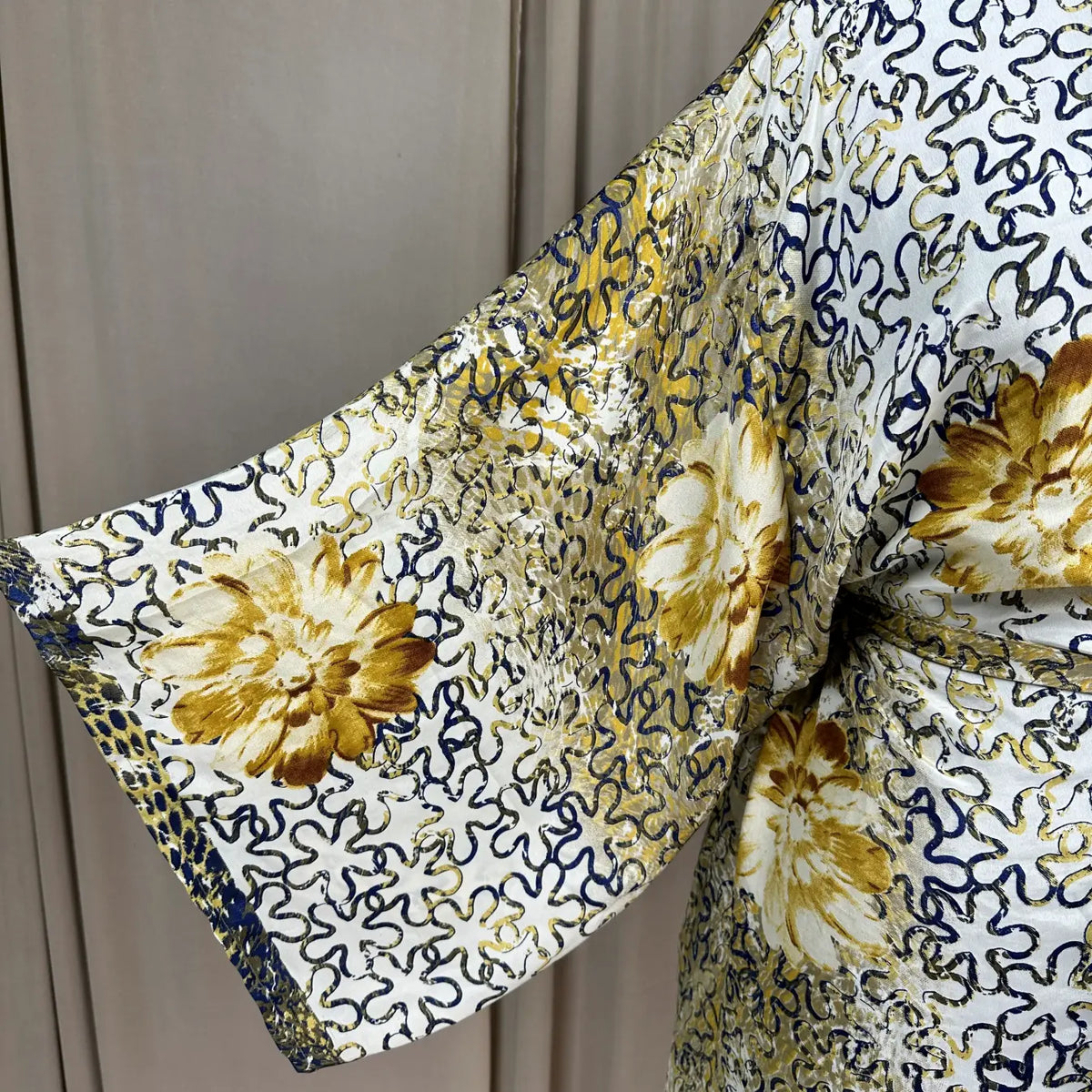 Vintage Silk Kimono Robe in floral