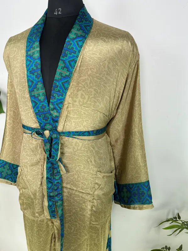 Silky Soft Mens Kimono Robe | Masculine Elegant Classic Sustainable Vintage House Robe gift, Timeless Comfy Lounge Beach Cover Up, Nightwear