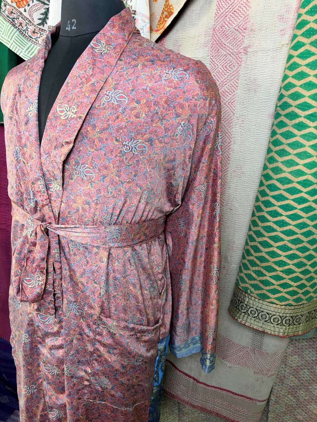 Silky Soft Mens Kimono Robe | Masculine Elegant Classic Sustainable Vintage House Robe gift, Timeless Comfy Lounge Beach Cover Up, Nightwear