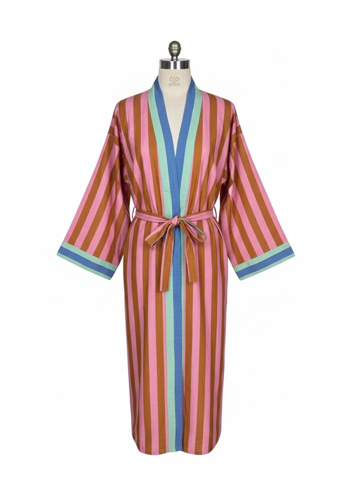 Unisex reversible Cotton Kimono Robe in geometric