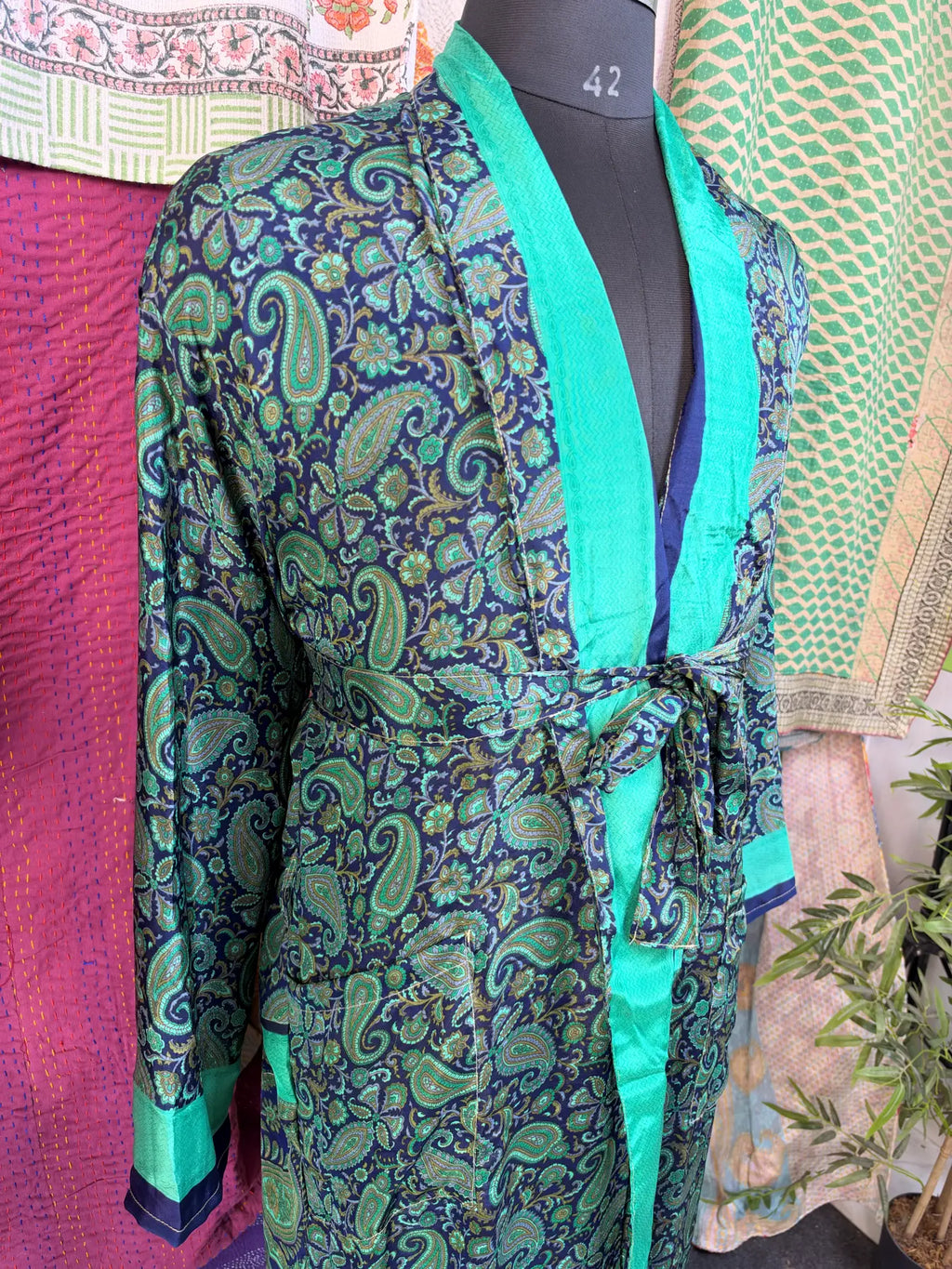 Silky Soft Mens Kimono Robe | Masculine Elegant Classic Sustainable Vintage House Robe gift, Timeless Comfy Lounge Beach Cover Up, Nightwear