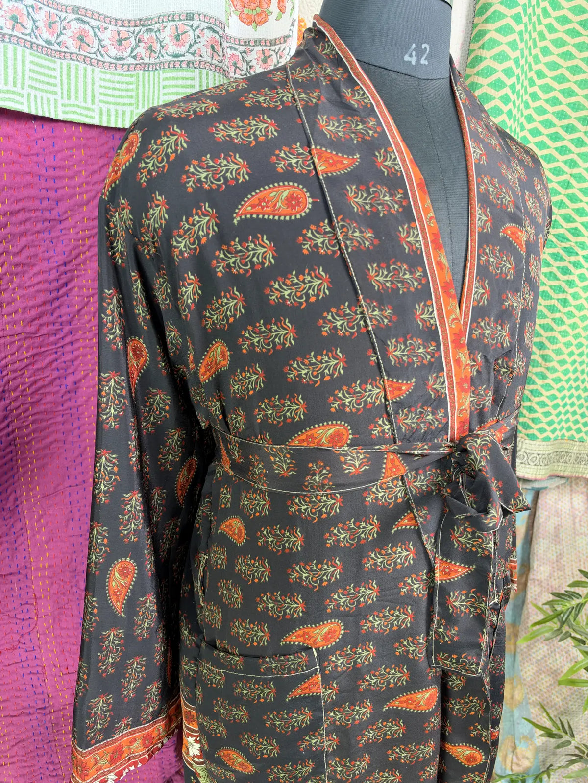 Silky Soft Mens Kimono Robe | Masculine Elegant Classic Sustainable Vintage House Robe gift, Timeless Comfy Lounge Beach Cover Up, Nightwear