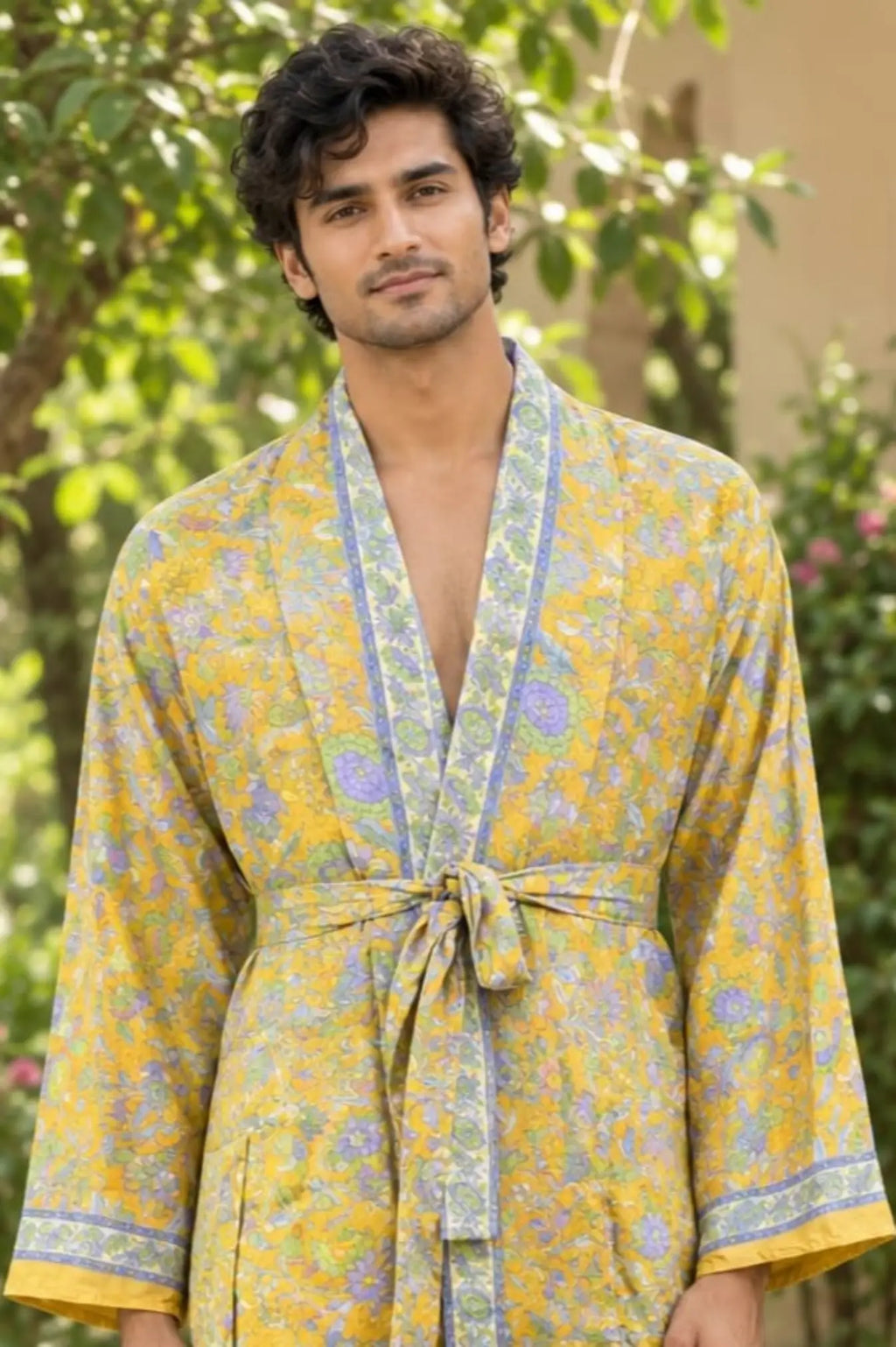 Silky Soft Mens Kimono Robe | Masculine Elegant Classic Sustainable Vintage House Robe gift, Timeless Comfy Lounge Beach Cover Up, Nightwear