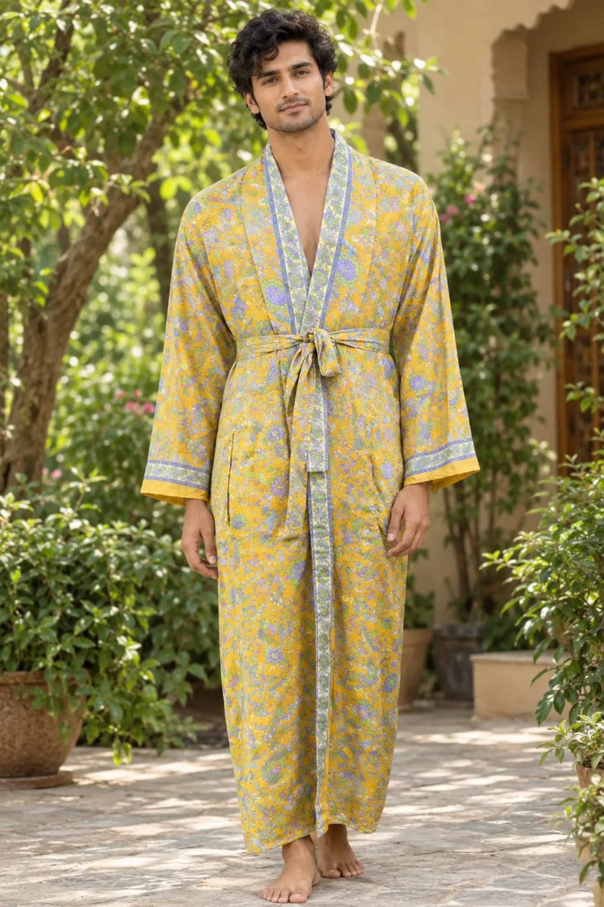 Silky Soft Mens Kimono Robe | Masculine Elegant Classic Sustainable Vintage House Robe gift, Timeless Comfy Lounge Beach Cover Up, Nightwear