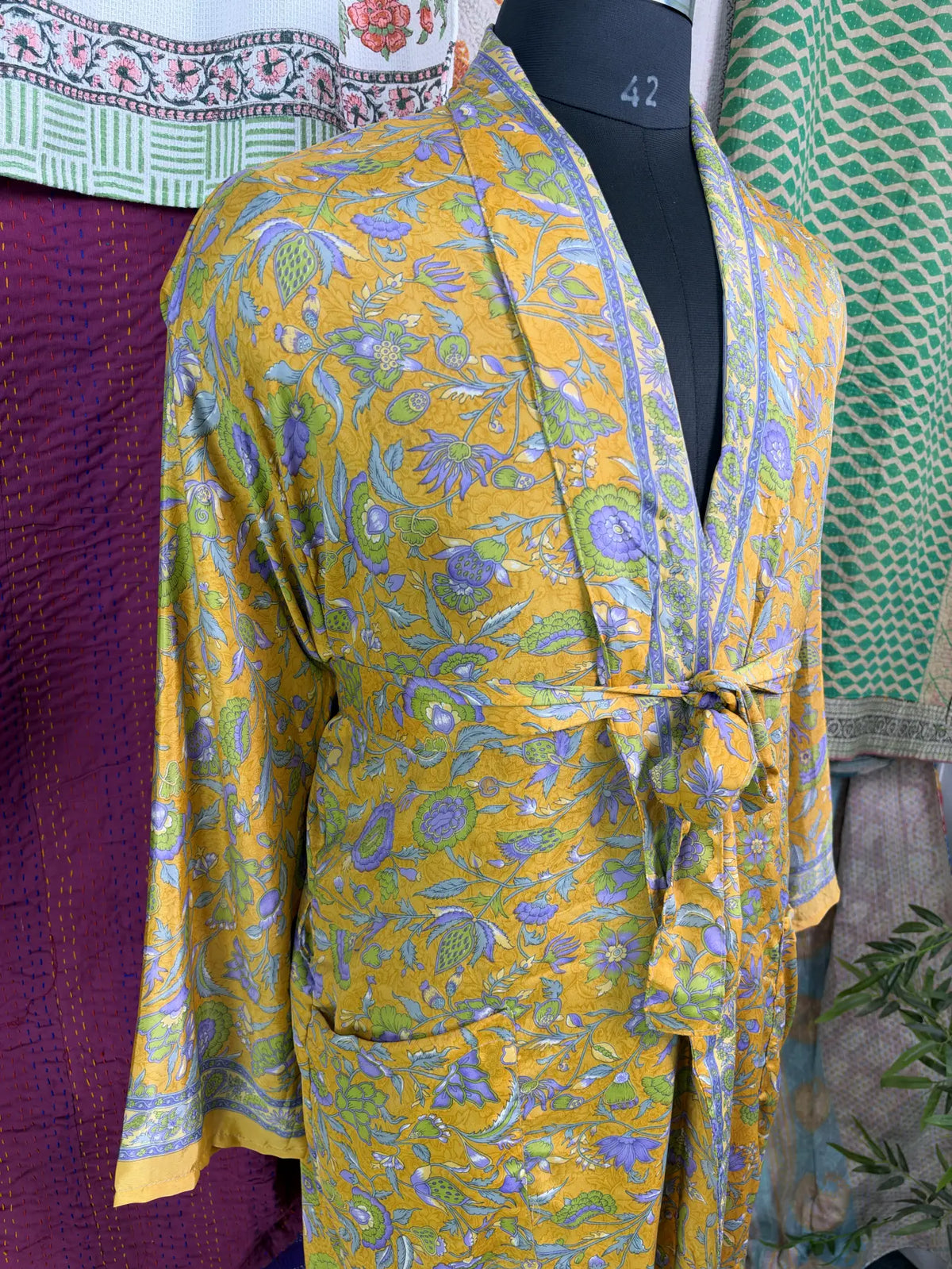 Silky Soft Mens Kimono Robe | Masculine Elegant Classic Sustainable Vintage House Robe gift, Timeless Comfy Lounge Beach Cover Up, Nightwear