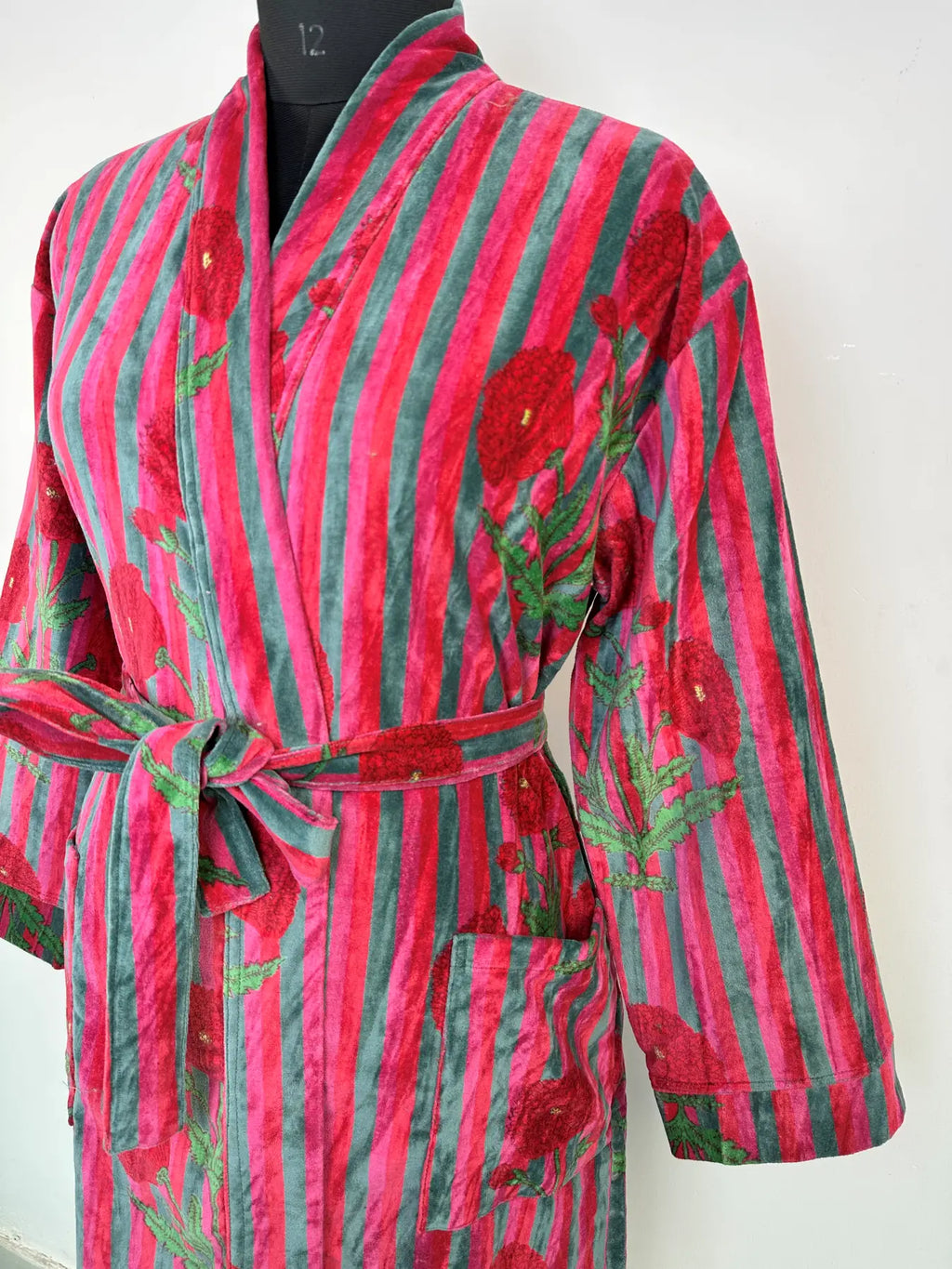 Velvet Women Boho Kimono | Dressing Gown Reversible With Lining, Womens Clothing, Bridal Robe Spa Gift For Her, Smoking Jacket For Her