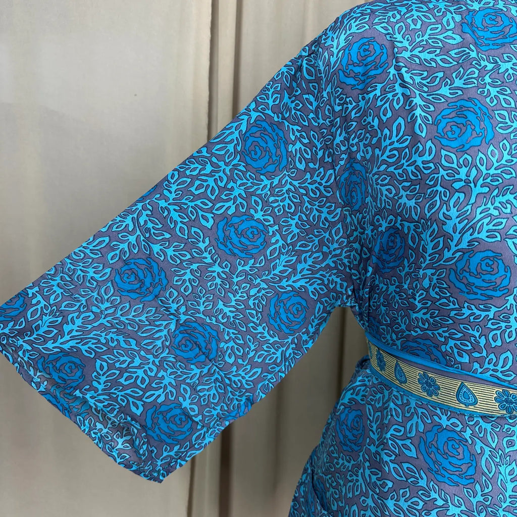 Vintage Silk Kimono Robe in floral
