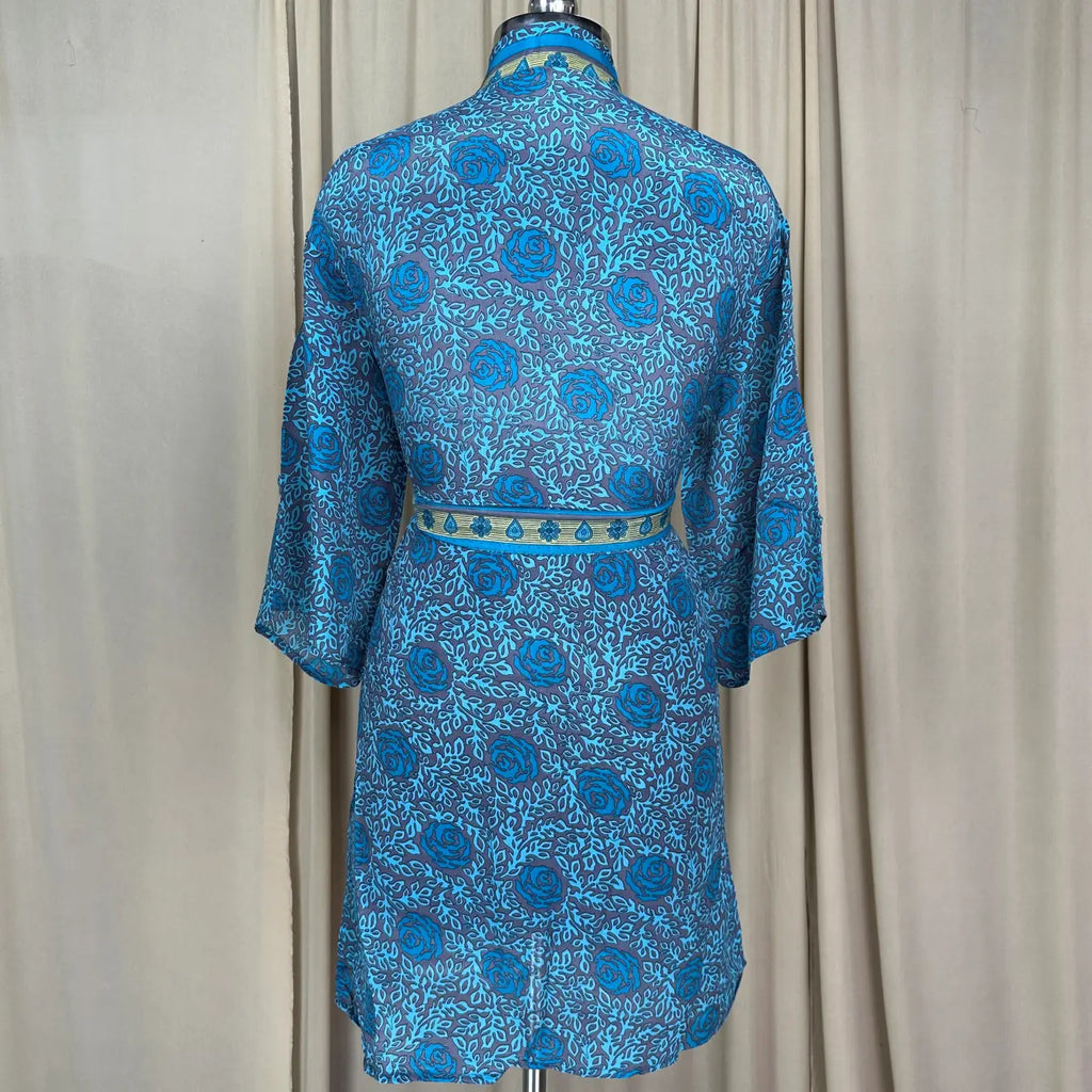 Vintage Silk Kimono Robe in floral