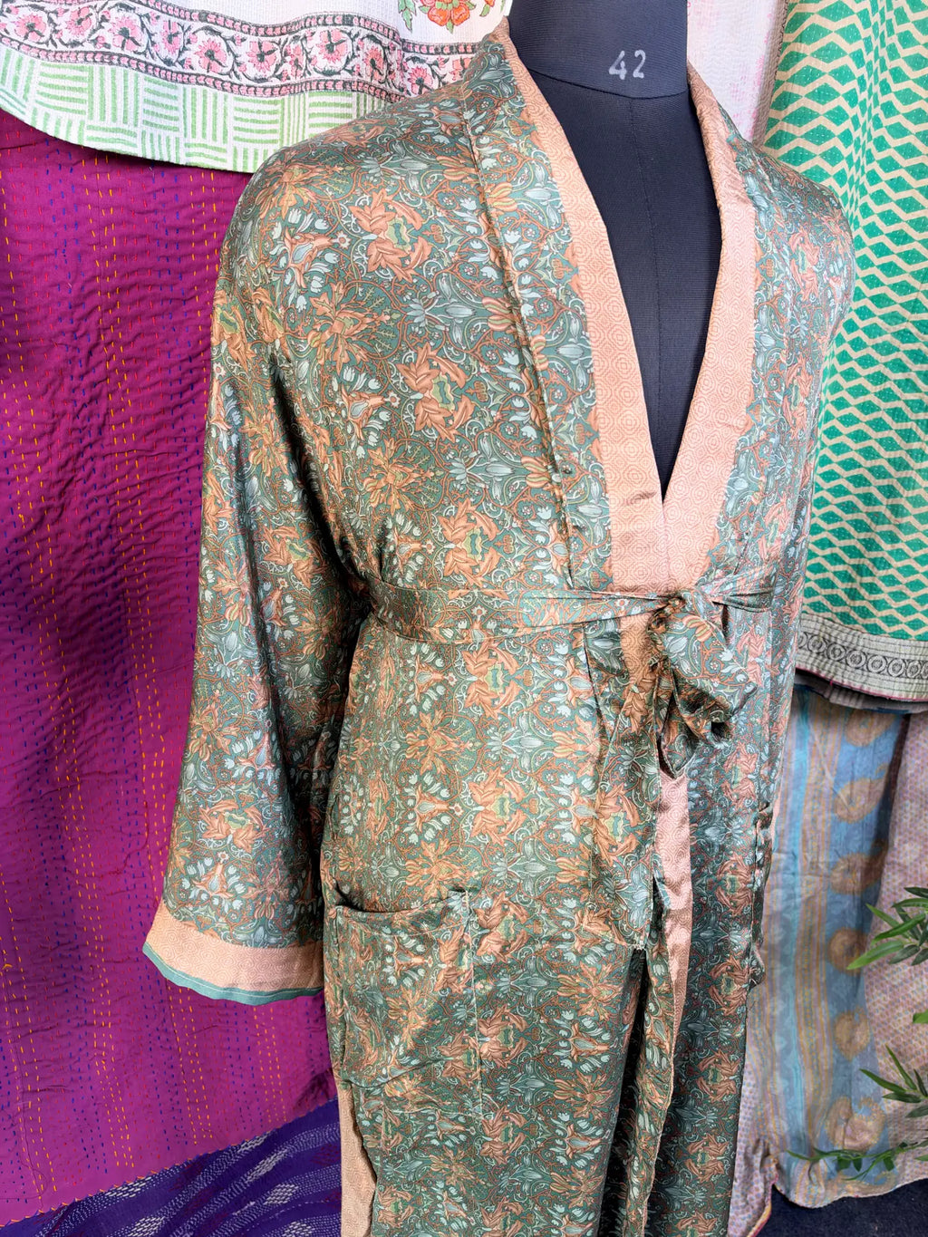Silky Soft Mens Kimono Robe | Masculine Elegant Classic Sustainable Vintage House Robe gift, Timeless Comfy Lounge Beach Cover Up, Nightwear