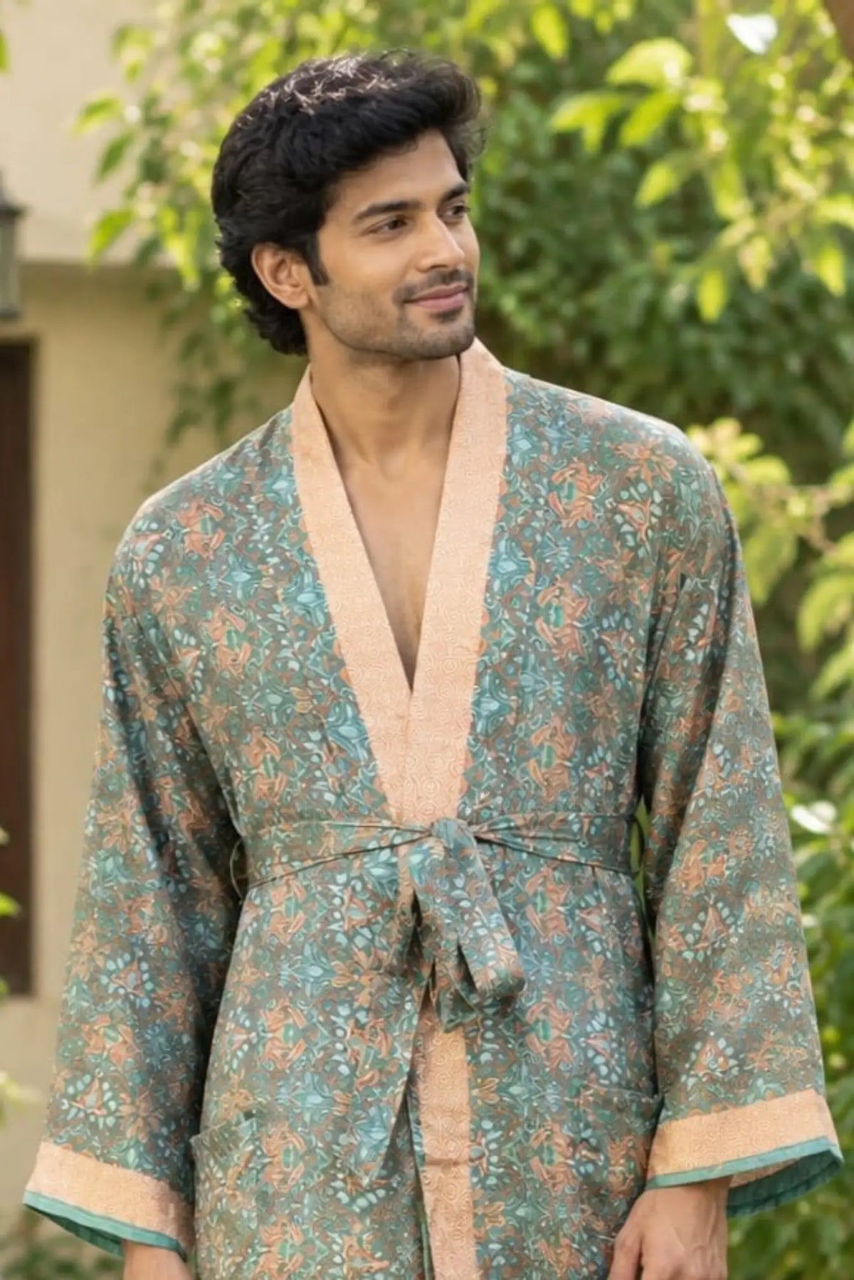 Silky Soft Mens Kimono Robe | Masculine Elegant Classic Sustainable Vintage House Robe gift, Timeless Comfy Lounge Beach Cover Up, Nightwear