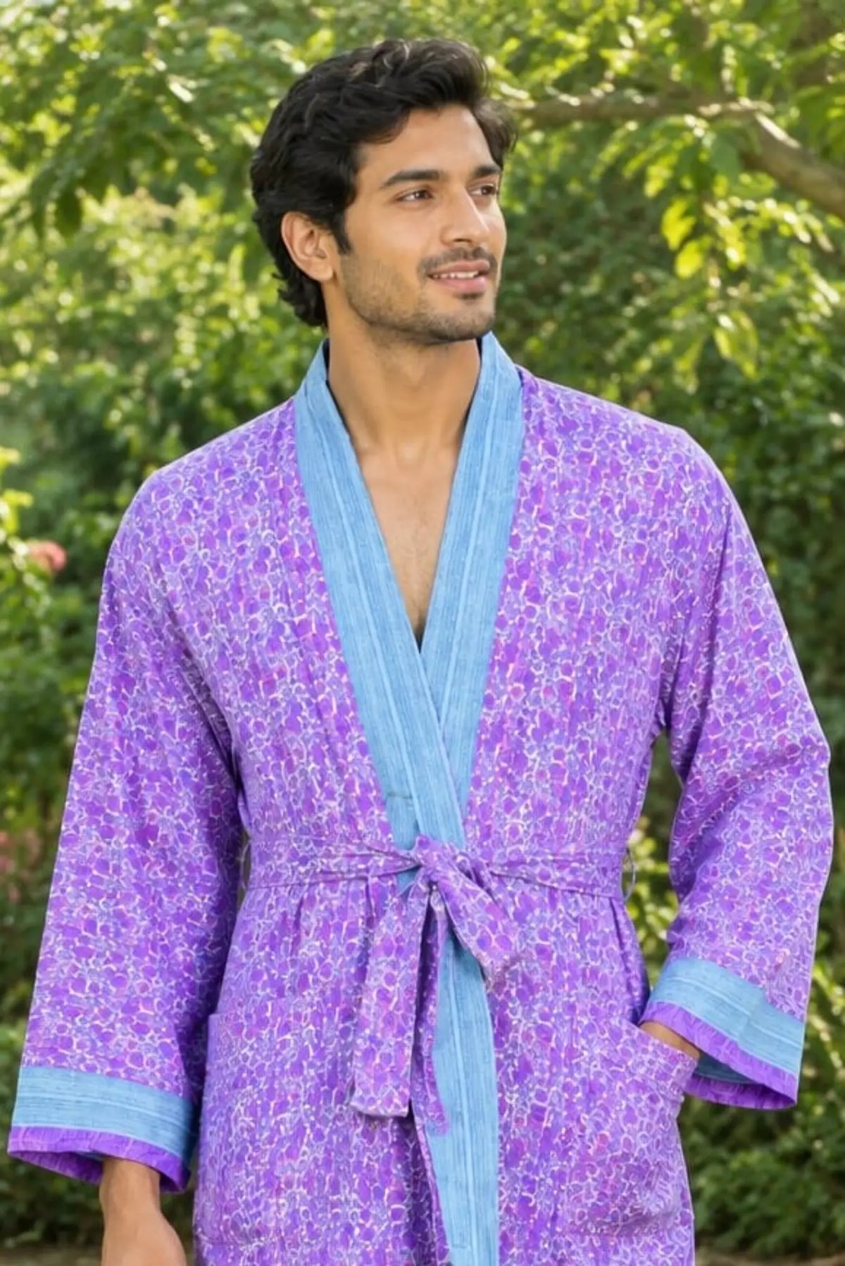 Silky Soft Mens Kimono Robe | Masculine Elegant Classic Sustainable Vintage House Robe gift, Timeless Comfy Lounge Beach Cover Up, Nightwear